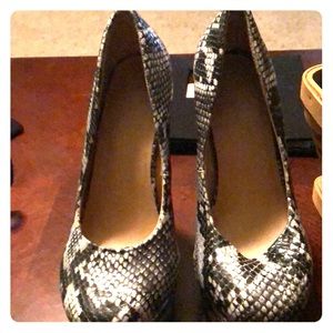 Black and white shoes